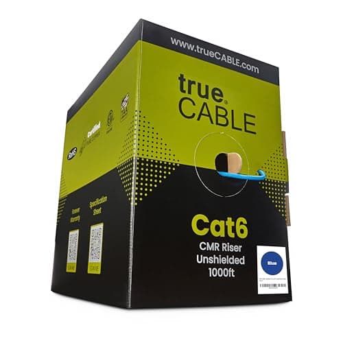 TRUE CABLE Cat6 Riser Cable (CMR), 1000 ft