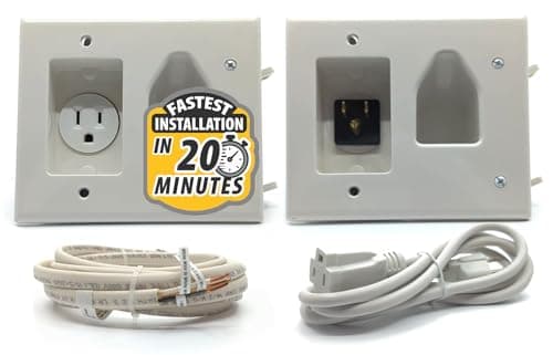 DataComm Recessed Pro-Power Kit with Straight Blade Inlet