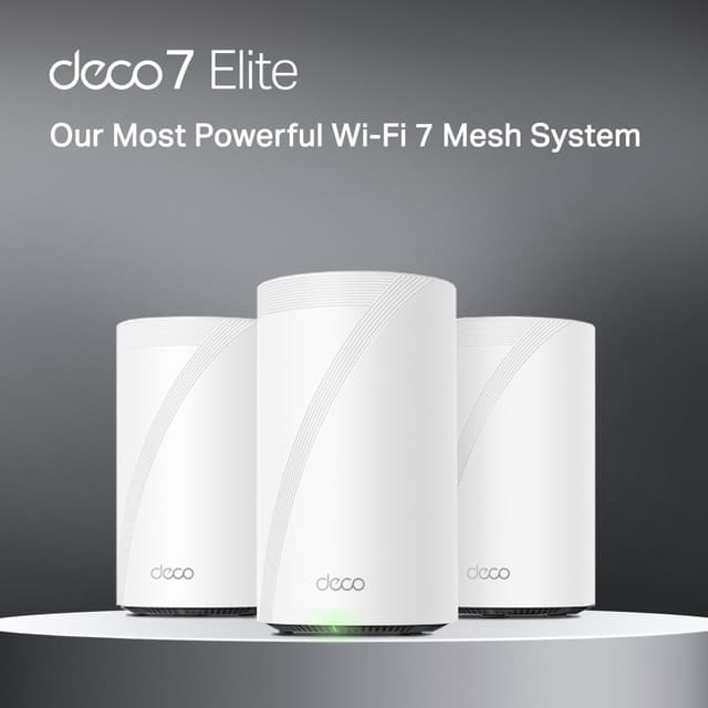 TP-Link Deco BE95 BE33000 Quad-Band Whole Home Mesh Wi-Fi 7 System
