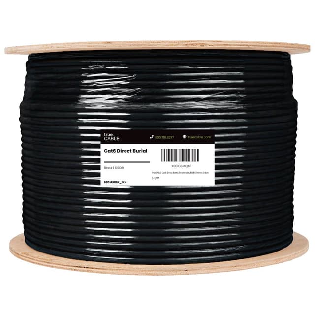 trueCABLE Cat6 Direct Burial Ethernet Cable, Unshielded, 1000 ft