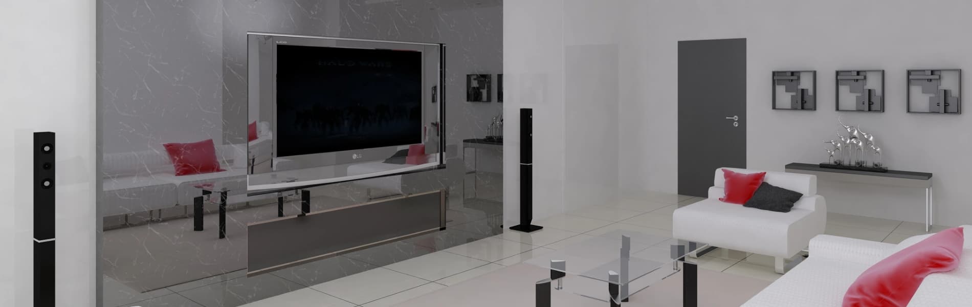 LG webOS TV paired with a smart lighting scene