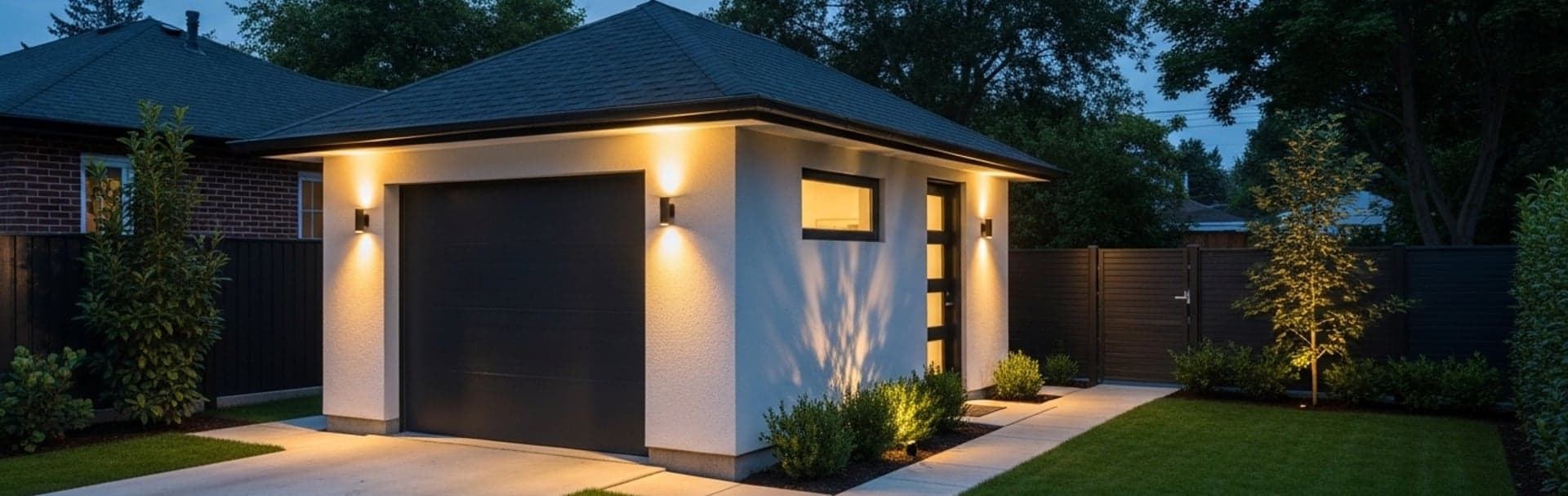 Detached garage on a residential property representing outbuilding network planning