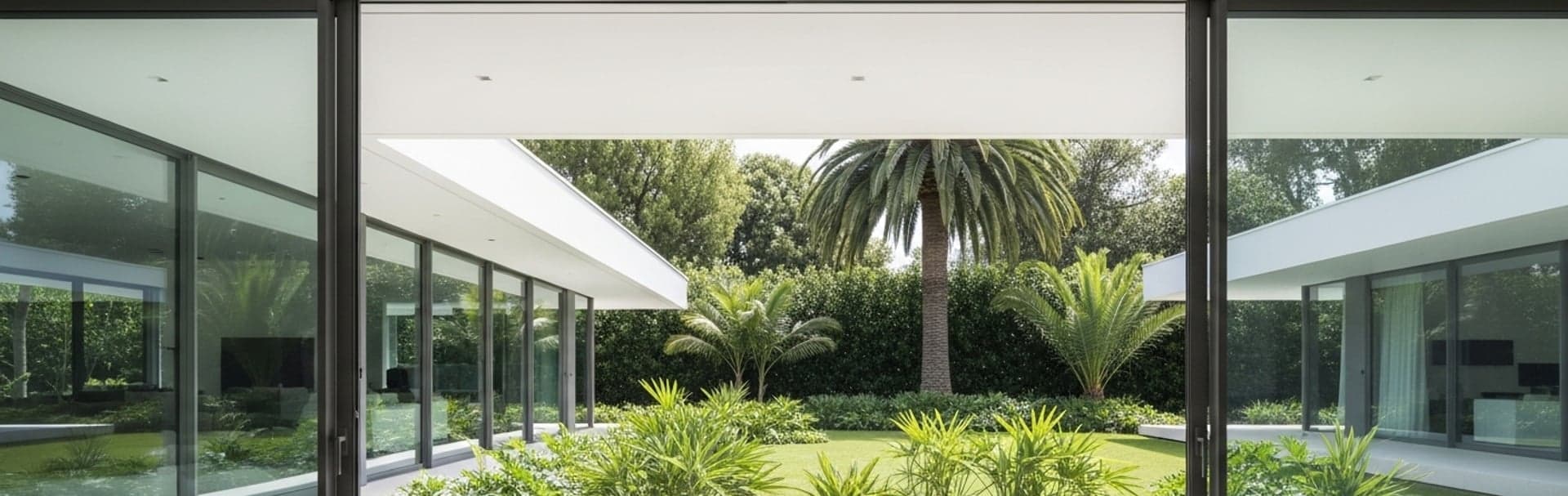 Modern home exterior with large glass walls illustrating whole-home wireless coverage planning