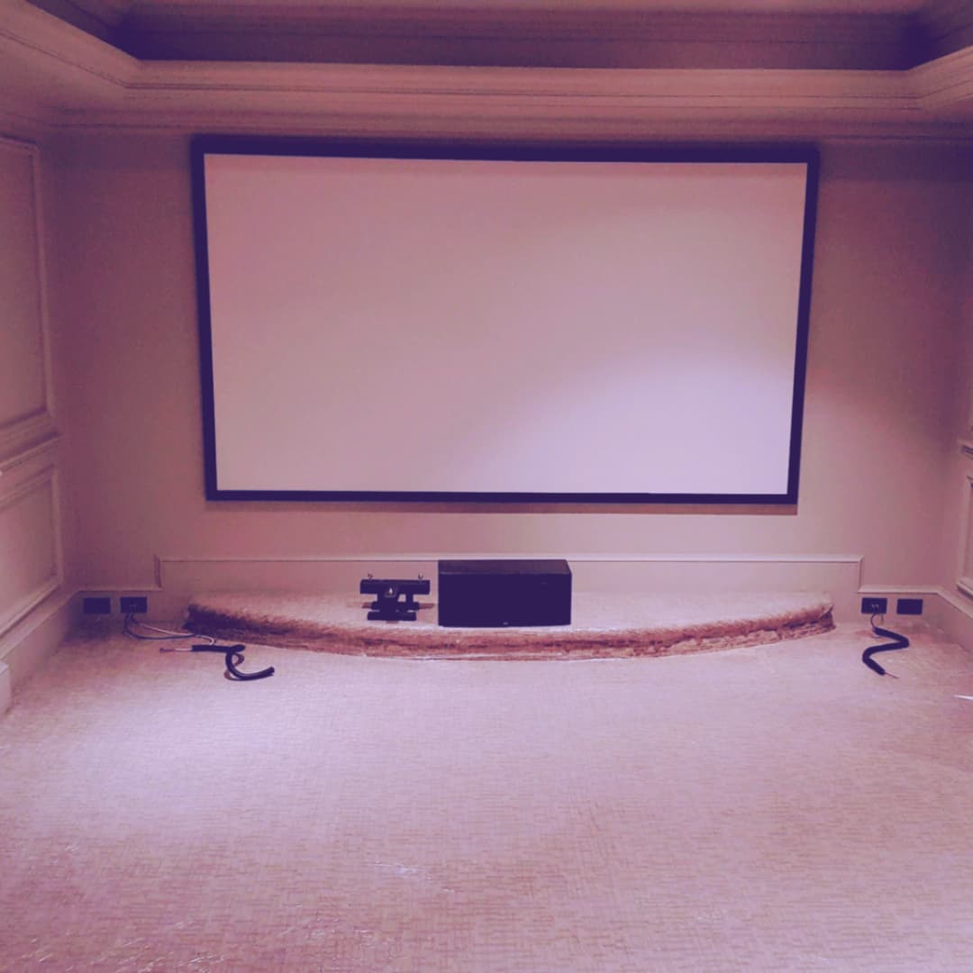 Home theater installation with premium TV and Sonos-ready speaker planning