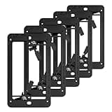 VCE Low Voltage Mounting Bracket Single Gang Wall Plate, Flush Low Voltage Box for Network, HDMI, Coaxial, Speaker, Telephone Cables, Black, 5 Pack