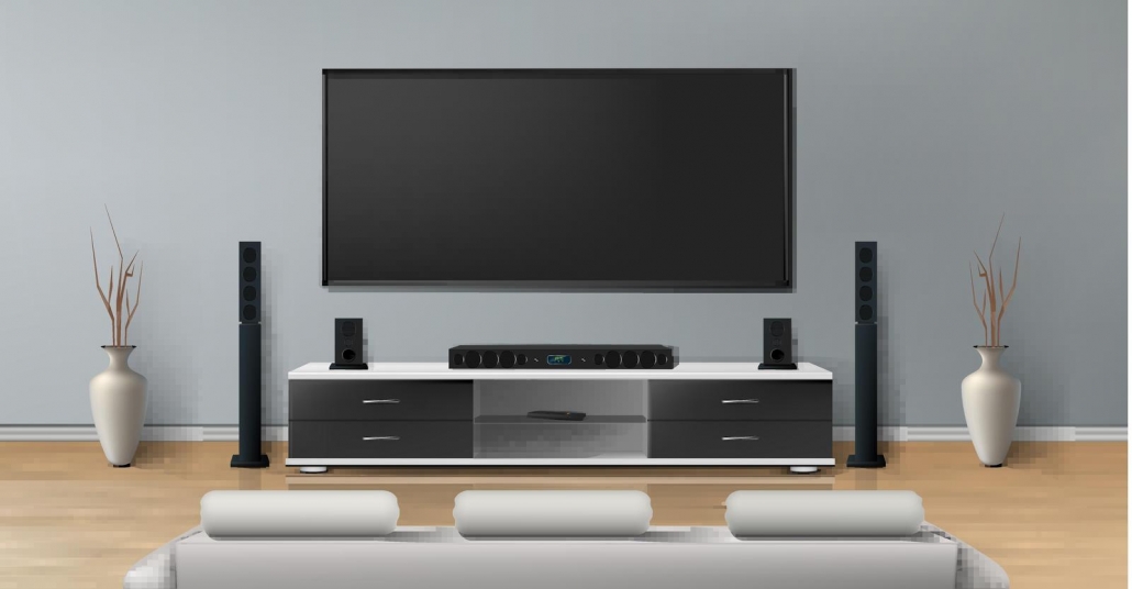 room with home theater system