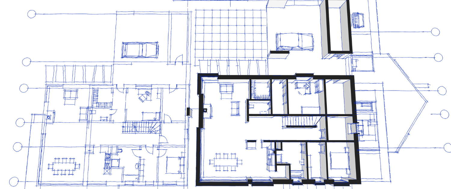 modern house floor plan scetch